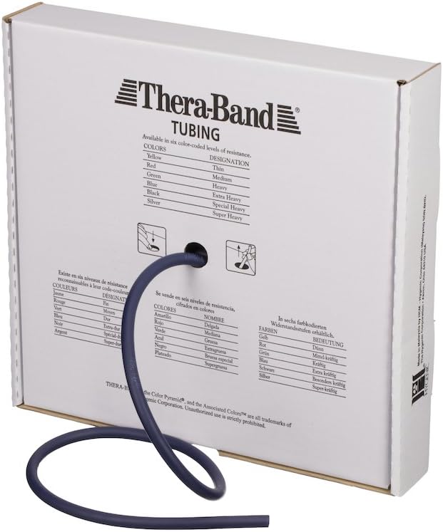 THERABAND Resistance Tubes, Professional Latex Elastic Tubing for Full Body, Core Exercise, Physical Therapy, Lower Pilates, at-Home Workout, & Rehab