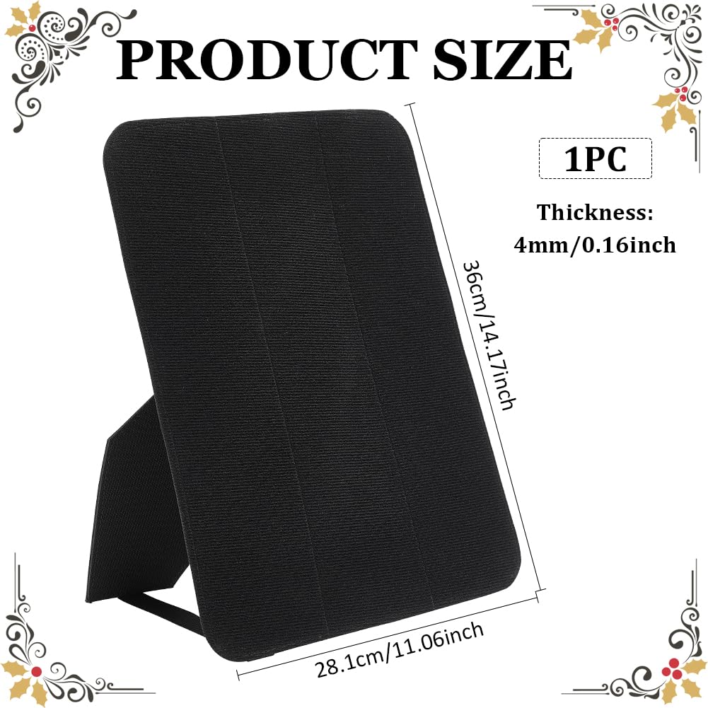 FINGERINSPIRE Black Tactical Patches Display Panel 14.2x11" Rectangle Tactical Patch Display Board with Loop and Back Support Polyester Collection Stand Holder for Badge Morale Patch Military Patch