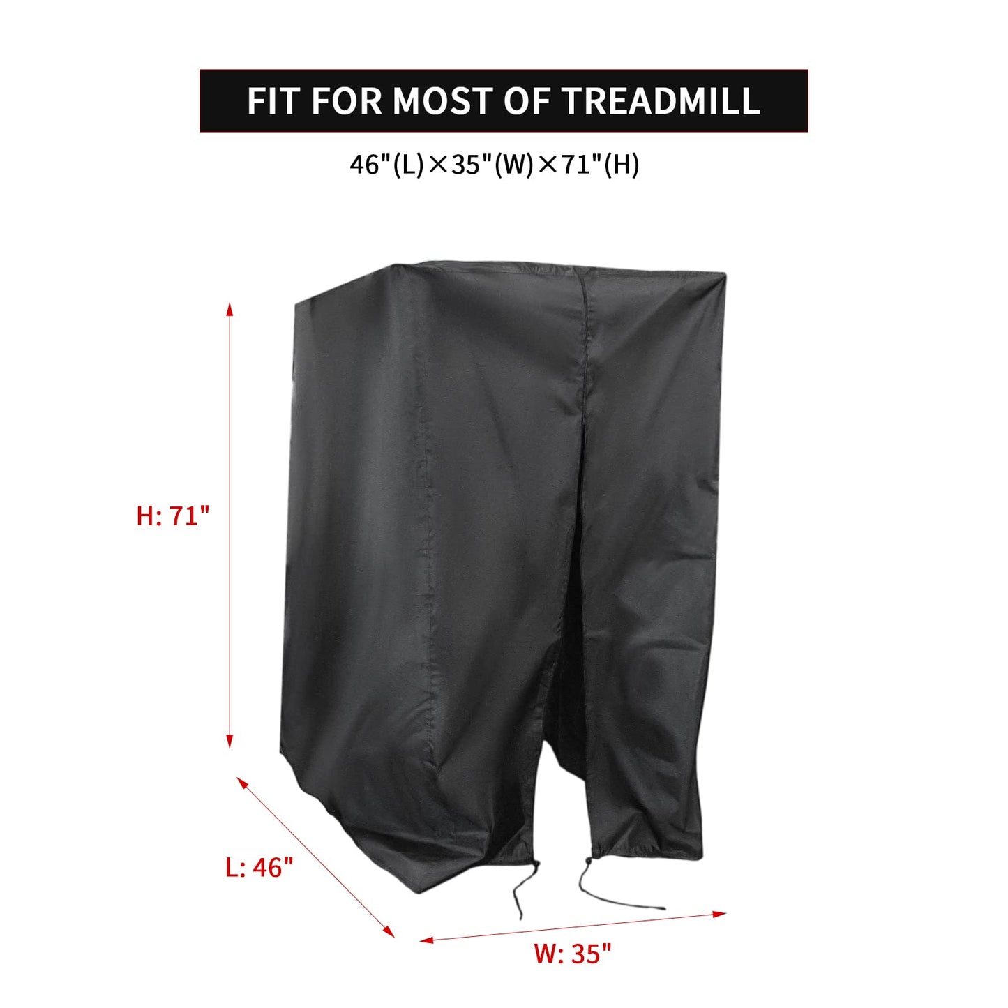 Iptienda Treadmill Cover, Folding Treadmill Covers Waterproof for Foldable Running Machine Indoor Outdoor, 46"L x 35"W x 71"H