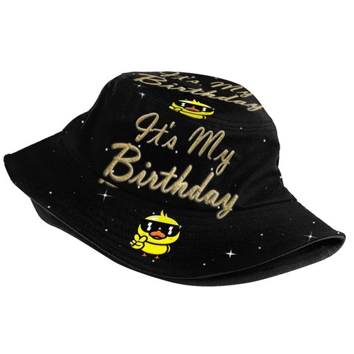 TUSBUIR My Birthday Duck Bucket Hat Fisherman Hat Beach Travel Sun Hat Outdoor Cap for Adults Men Women