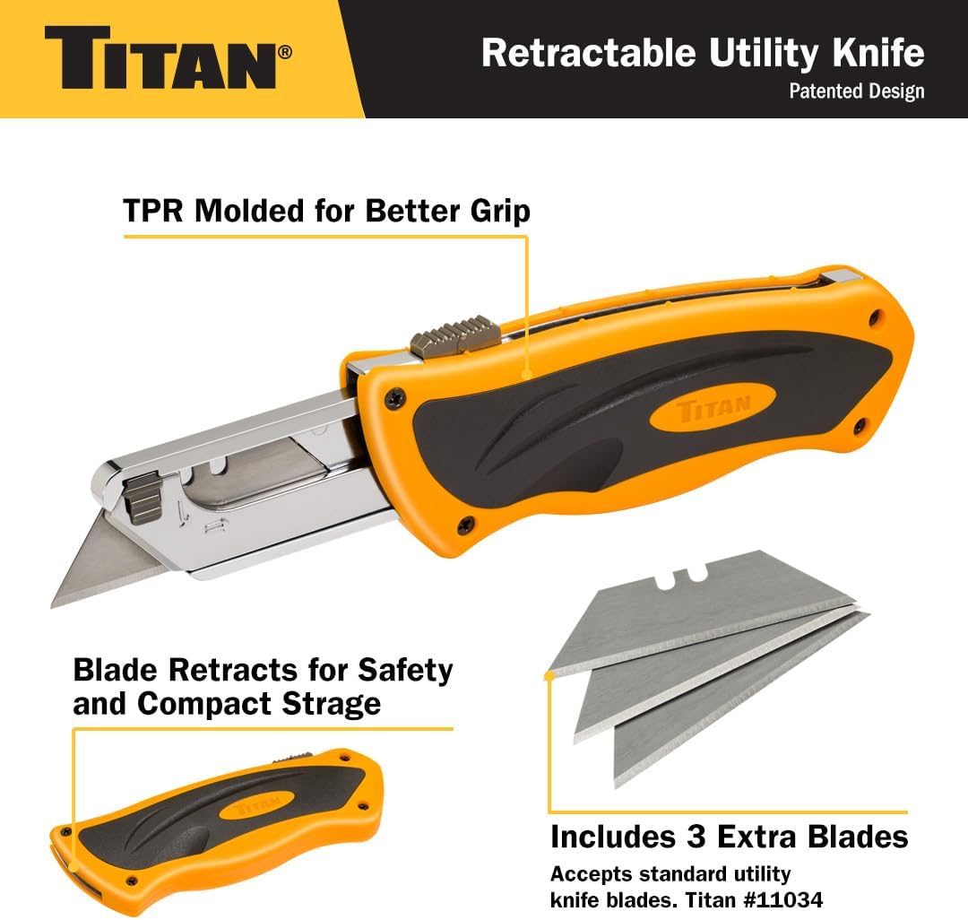 Titan 11020 Folding Pocket Utility Knife (Twin Pack - Red/Blue)