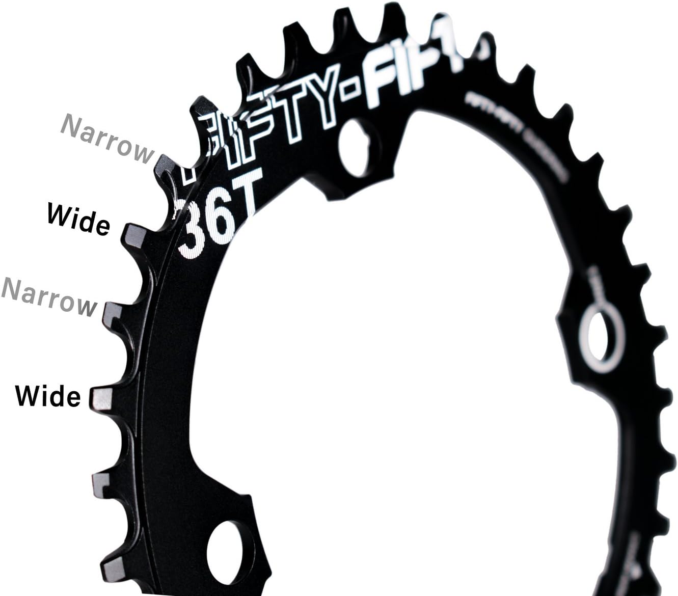 FIFTY-FIFTY Round 104BCD Chainring, 30T 32T 34T 36T Narrow Wide Mountain Bike Chainring, Single Chainring for 9/10/11-Speed with 4 Alloy Chainring Bolts for MTB