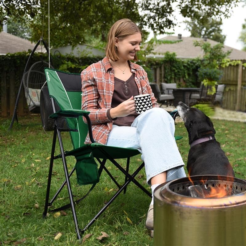 Kijaro Portable Camping Chairs - Enjoy the Outdoors with a Versatile Folding Sports Chair for Outdoor & Lawn - Dual Lock Feature Locks Position – Hallet Peak Gray