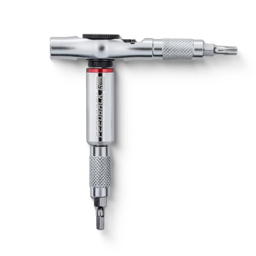 Feedback Sports | Reflex 5Nm Fixed Torque Ratchet Kit | Compact Mini Ratchet Set with 10 S2 Steel Bits for Precise Bicycle Maintenance | 5Nm Torque Limiting Bit