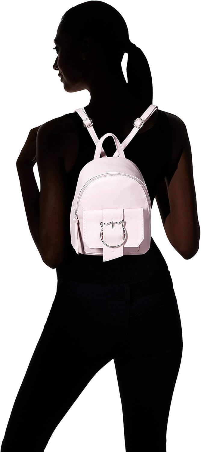 T-Shirt & Jeans Womens Back Pack with Cat Buckle, black