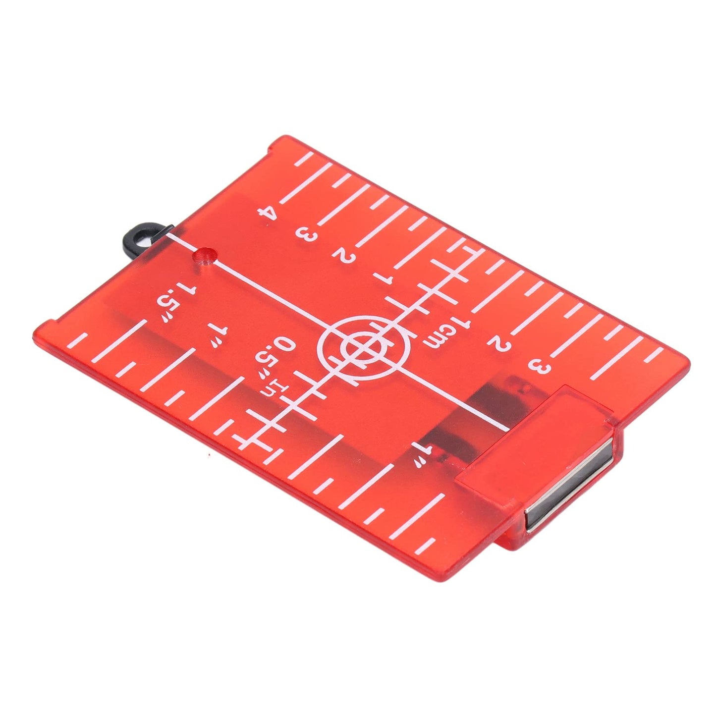 Laser Targets, Target Card ABS Target Magnetic Floor Target Card Plate with Bracket Inch Metric Scale 105 X 75mm, Levels (Red)