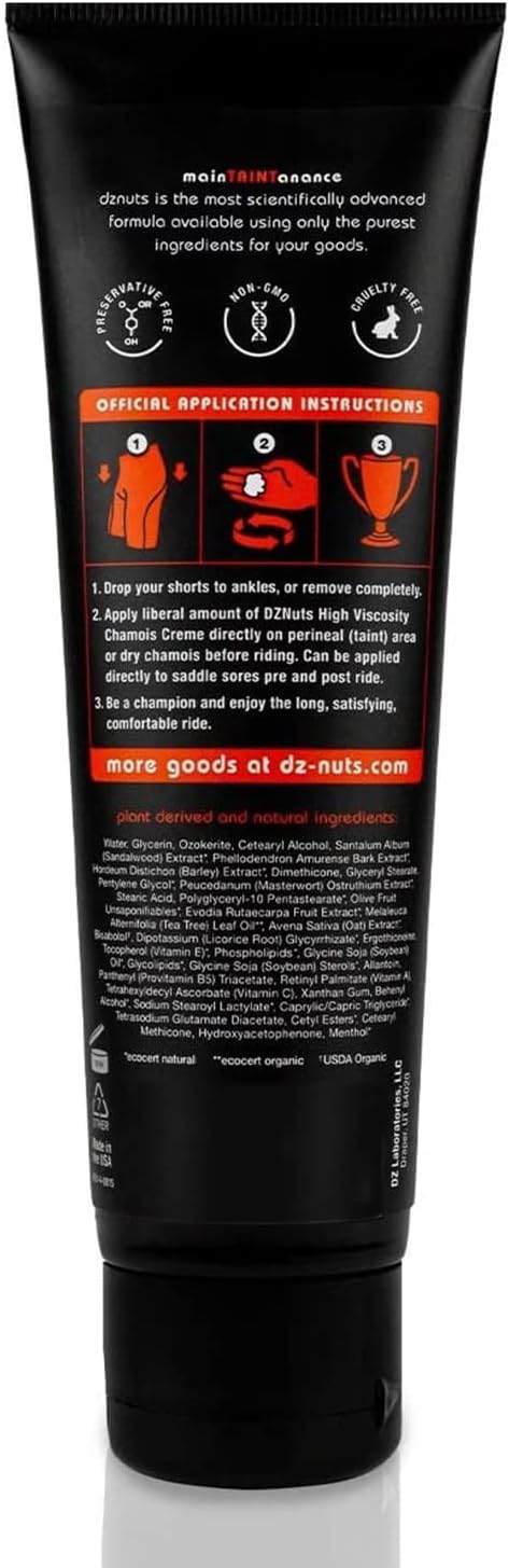 Men's Pro Chamois Cream, Anti -Chafing Cream for Saddle Sores, Chafing, Rubbing, Inner Thighs Friction for Cyclists, Runners, Triathletes