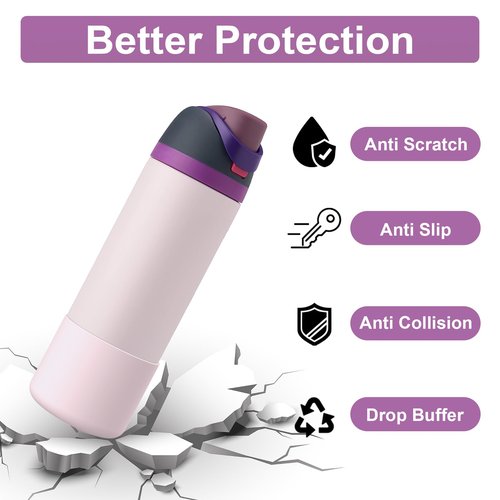 YOUCOX Silicone Boot for Owala Water Bottle 24 oz 32 oz 40 oz, 2PCS Anti-Slip Protective Sleeve for FreeSip/Twist/Flip Water Bottles, BPA Free, Dishwasher Safe, Bottom Bumper Cover Cup Accessories