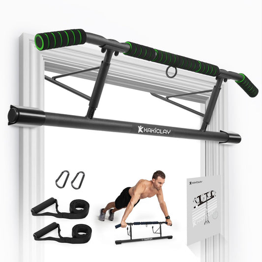 KAKICLAY Pull Up Bar for Doorway,2024 Upgrade Multi-Grip Hanging Bar for Home Gym, Max Capacity 440 lbs Multifunctional Portable Chin Up Bar - USA Original Patent, Designed, Shipped, Warranty