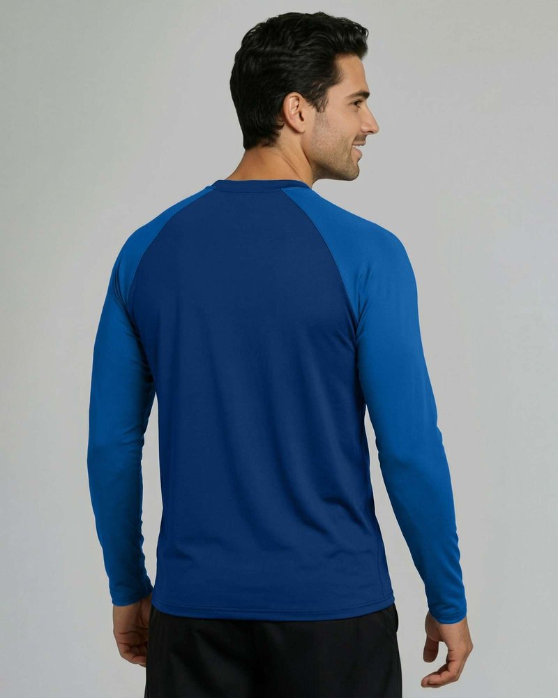 Real Essentials 4 Pack: Mens Long Sleeve Rash Guard Shirt UPF 50+ Swim Beach UV Sun Protection Fishing Quick Dry (Big & Tall)