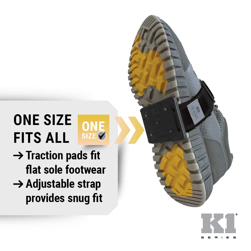 K1 Mid-Sole Ice Cleats for Men & Women - Rotatable Traction Aids For Winter Snow - Hi Vis - Low Profile