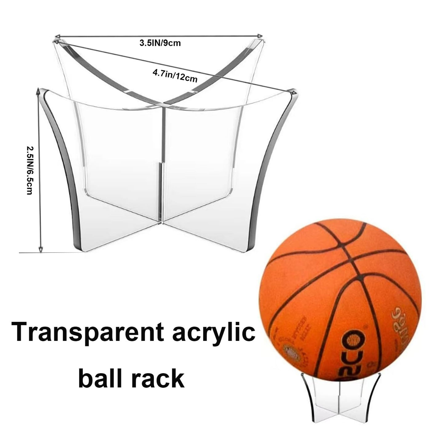 Acrylic Ball Display Holder, Football Stand Storage Holder, Basketball Holder Stand for Display, Volleyball Rugby Ball Stand Holder, Soccer Ball Holder for Football Basketball Soccer Volleyball Rugby(2Pcs)