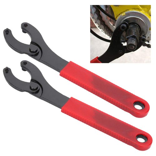 Kuuleyn 2Pcs Bicycle Center Shaft Removal Tool Eight Character Wrench Mountain Bike Fixed Gear Bottom Bracket Tool Flywheel Locking Ring Character Wrench bike tool for Biking Cycling