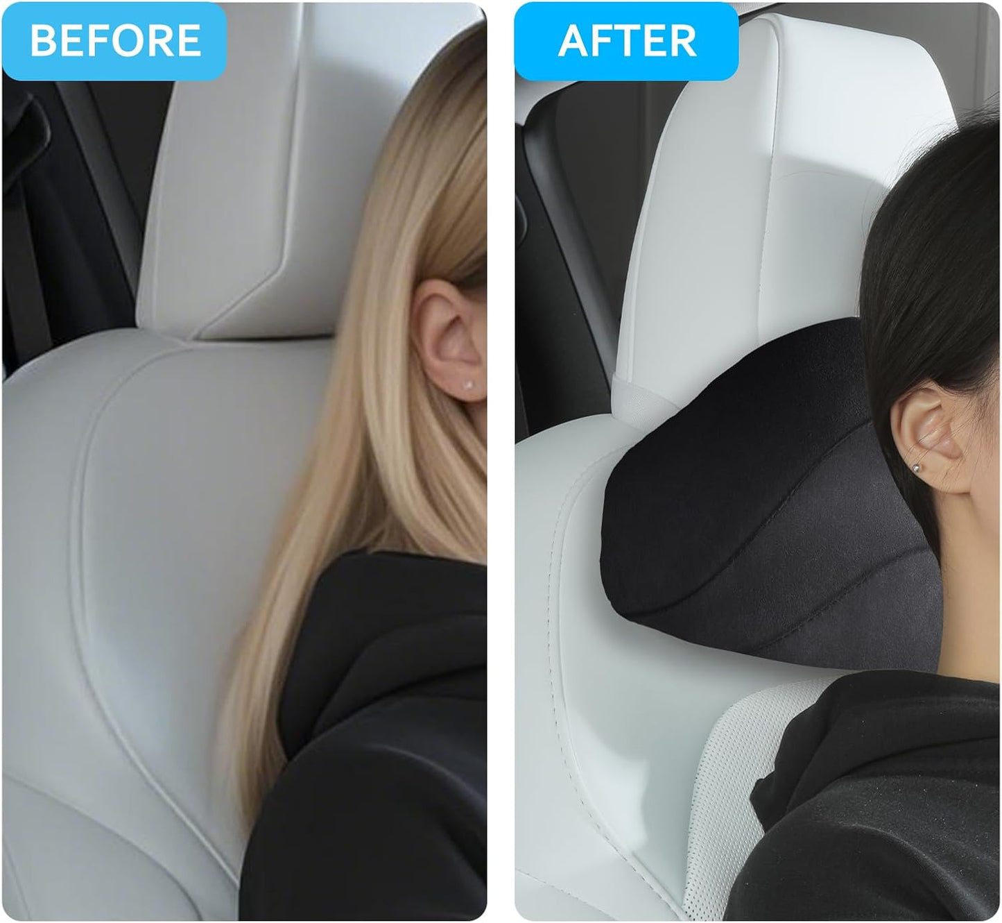 Lumbar Support Pillow Ergonomic Memory Foam Lumbar Pillow for Lower Back Pain Relief - Back Cushion for Driving, Chair Support for Car, Office & Gaming Chairs (Black, 1PC)
