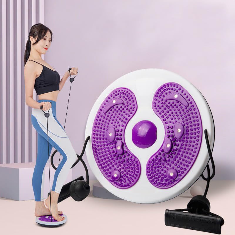 Ab Twist Waist Disc Board,Waist Twister for Women Belly Fat with Handles,Waist Slimming Balance Rotating Disc with Massage Foot Sole for Slimming Waist Arms Hips and Thighs (Purple)