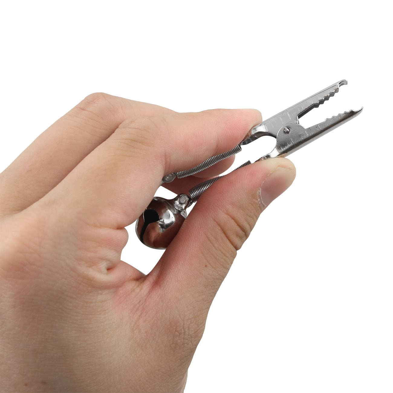 WHYHKJ 12PCS Fishing Bells Alligator Clip Fishing Iron Clip Rivet Bell Spiral Clip Fish Bells Fishing Bite Alarm