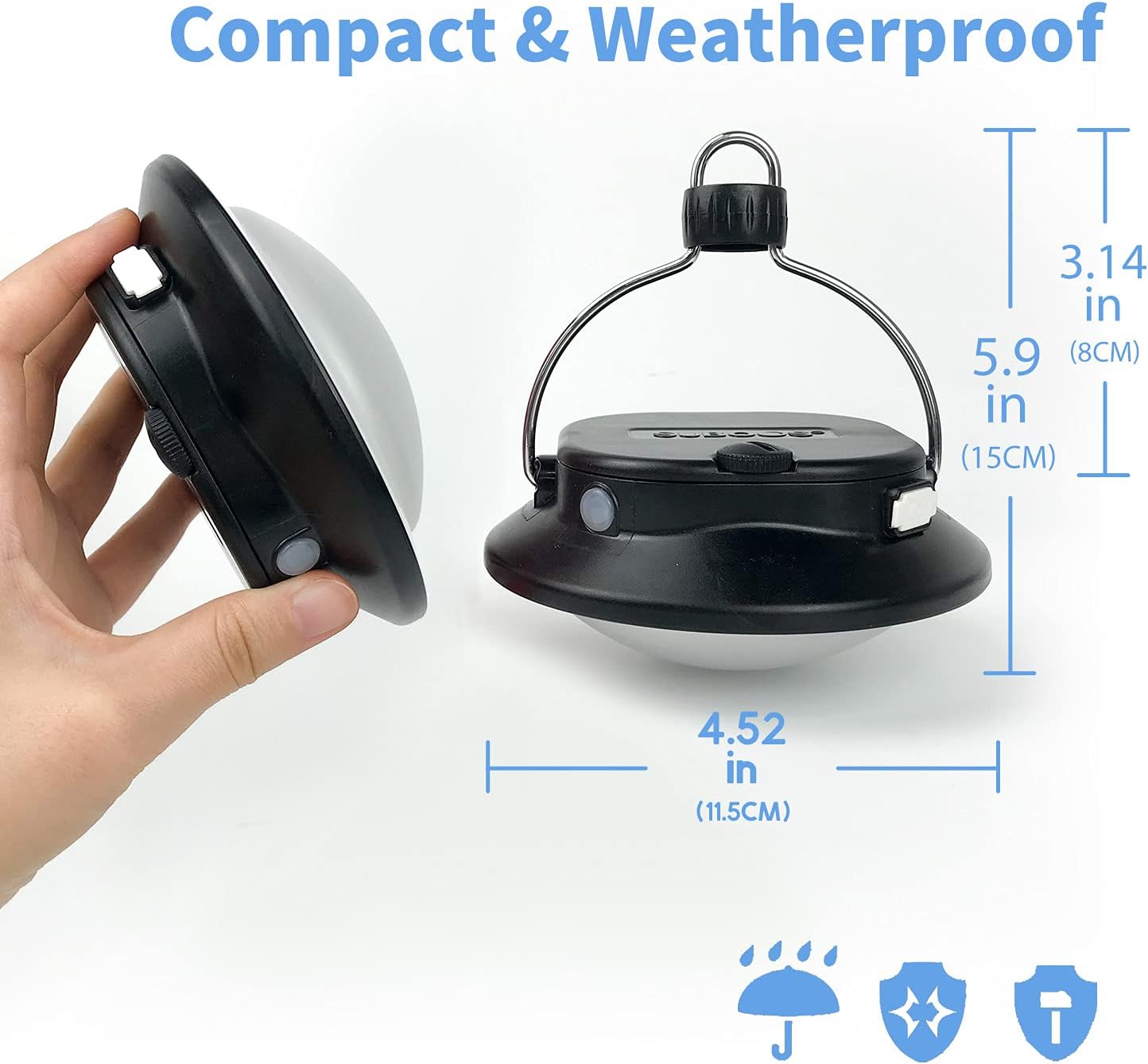 3000LM Rechargeable UFO Camping Lantern - Portable, Waterproof Tent Light with 200h Runtime for Emergencies & Outdoor Use