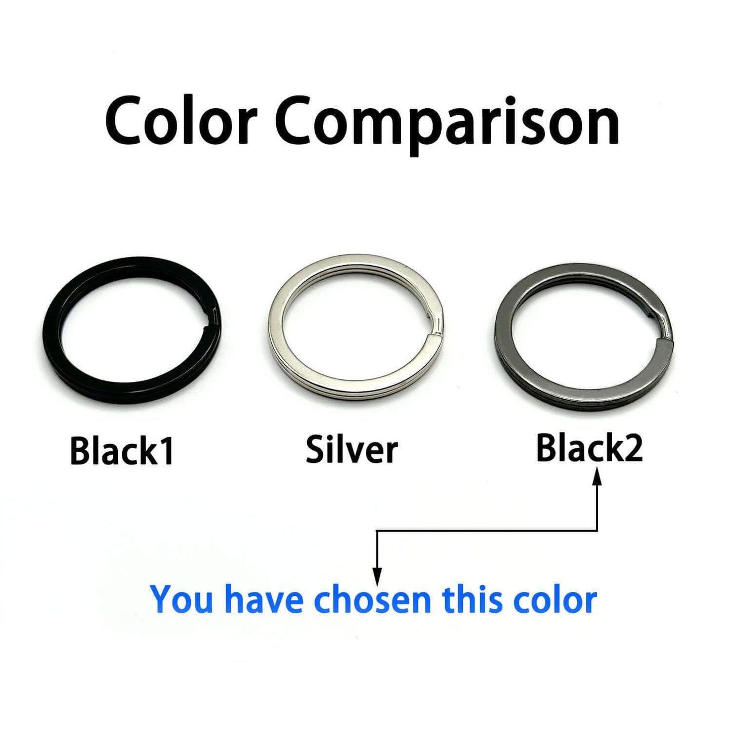 15 Pcs Flat Split Key Rings,1 Inch/1.4 Inch 2 Size Metal Keychain Heavy Duty Key Ring for Car Home School Office (1 Inch/1.4 Inch,Black)