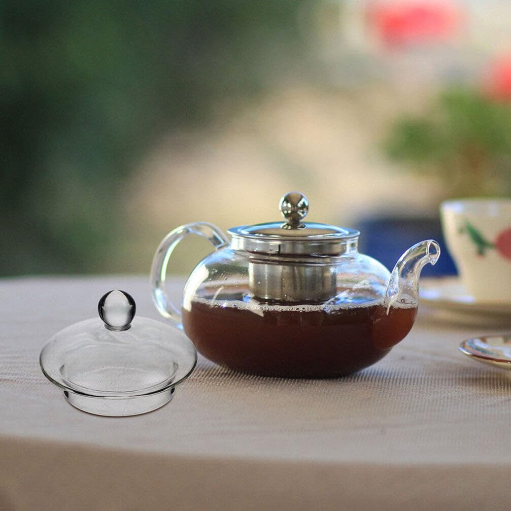 Kichvoe Replacement Glass Teapot Lid Cover for Teapots Easy to Use Teapot Accessory for Family Party and Camping