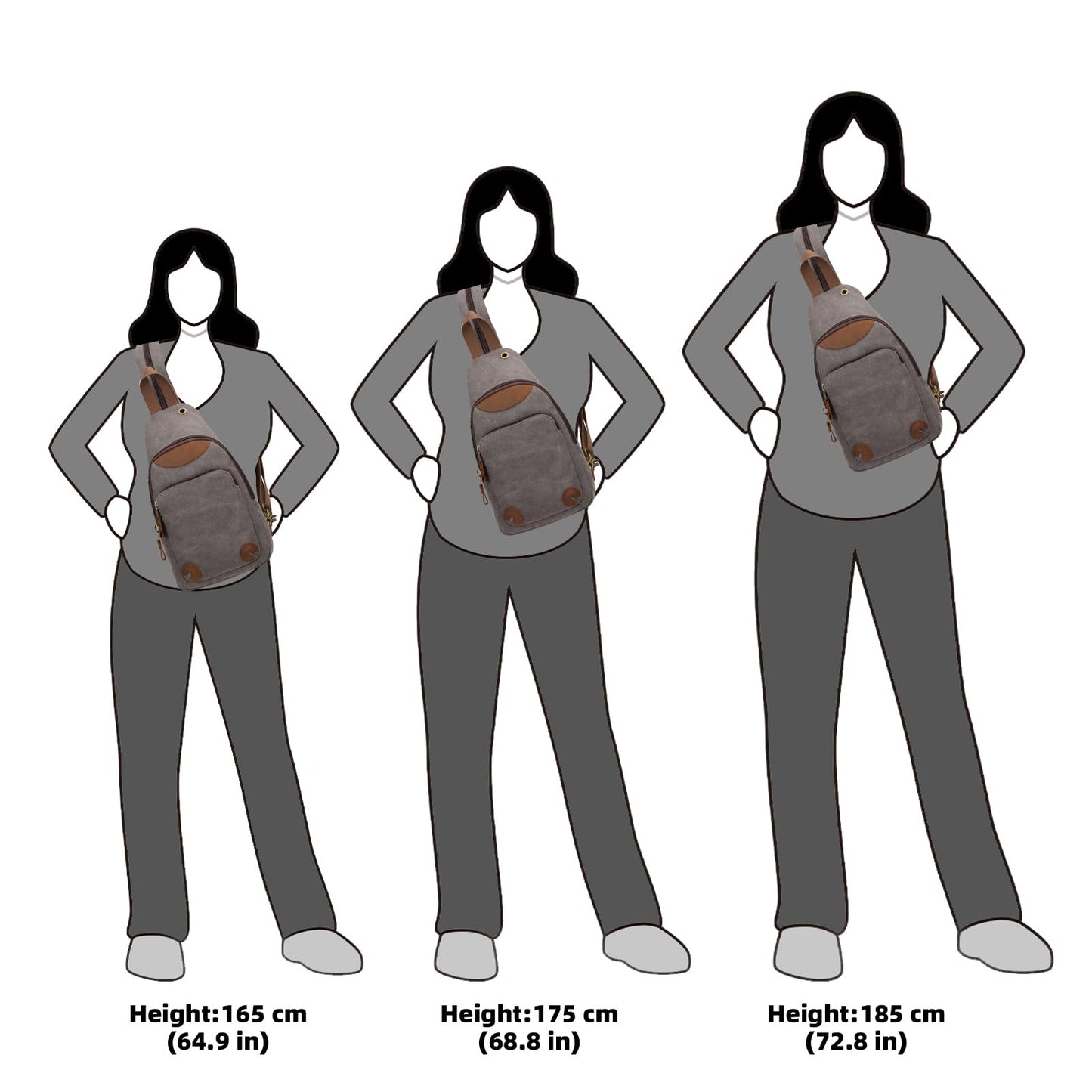 KL928 Canvas Sling Bag Crossbody Backpack Shoulder Casual Rucksack for Men Women