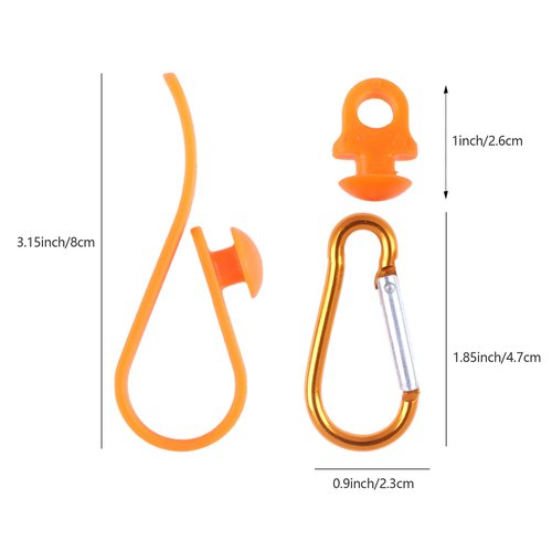 Vagocom Hook with Keychain Clip Accessories for Bogg Bag and Simply Southern Totes,Insert Storage Accessories for Rubber Beach Tote Bag(Orange+Gold)
