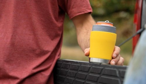 Mammoth Chillski, Stainless Steel Can Cooler, Double Wall Vacuum Insulated Can Insulator, Works with Most Standard 12 Ounce Packaged Drinks, Stainless Steel