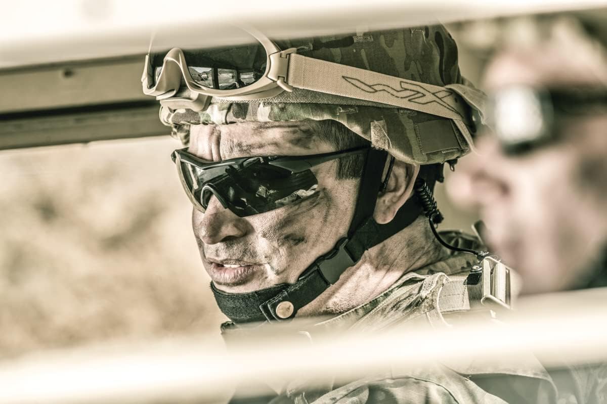 Wiley X Vapor Tactical Ballistic Shooting Sunglasses Matte Black Frame with Smoke Grey and Clear Lens Shields