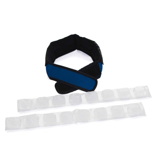 FlexiFreeze Cooling Collar - Personal Neck Cooling Ice Wrap (Navy Blue) Cooling Collar Refill Ice Strips, 6 Pack