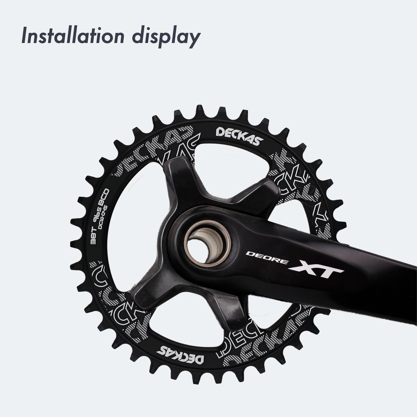 DJC Bike Chainring Asymmetrical 96BCD Narrow Wide Tooth MTB for XT SLX M6000 / M7000 / M8000 / M9000 7/8/9/10/11/12 Speed Aluminum 7075 30T 32 34 36 38T, Round 42T Black