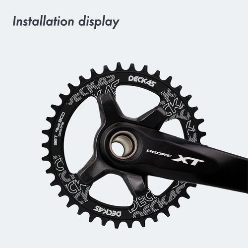 DJC Bike Chainring Asymmetrical 96BCD Narrow Wide Tooth MTB for XT SLX M6000 / M7000 / M8000 / M9000 7/8/9/10/11/12 Speed Aluminum 7075 30T 32 34 36 38T, Round 42T Black