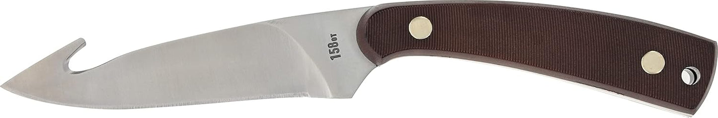 Old Timer 158OT Guthook Skinner 7.3in High Carbon S.S. Full Tang Fixed Blade Knife with 3.5in Blade and Sawcut Handle for Outdoor, Hunting and Camping