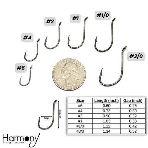 Harmony Fishing - Razor Series Finesse Dropshot Fishing Hooks (Size 1/0 (50 Pack))