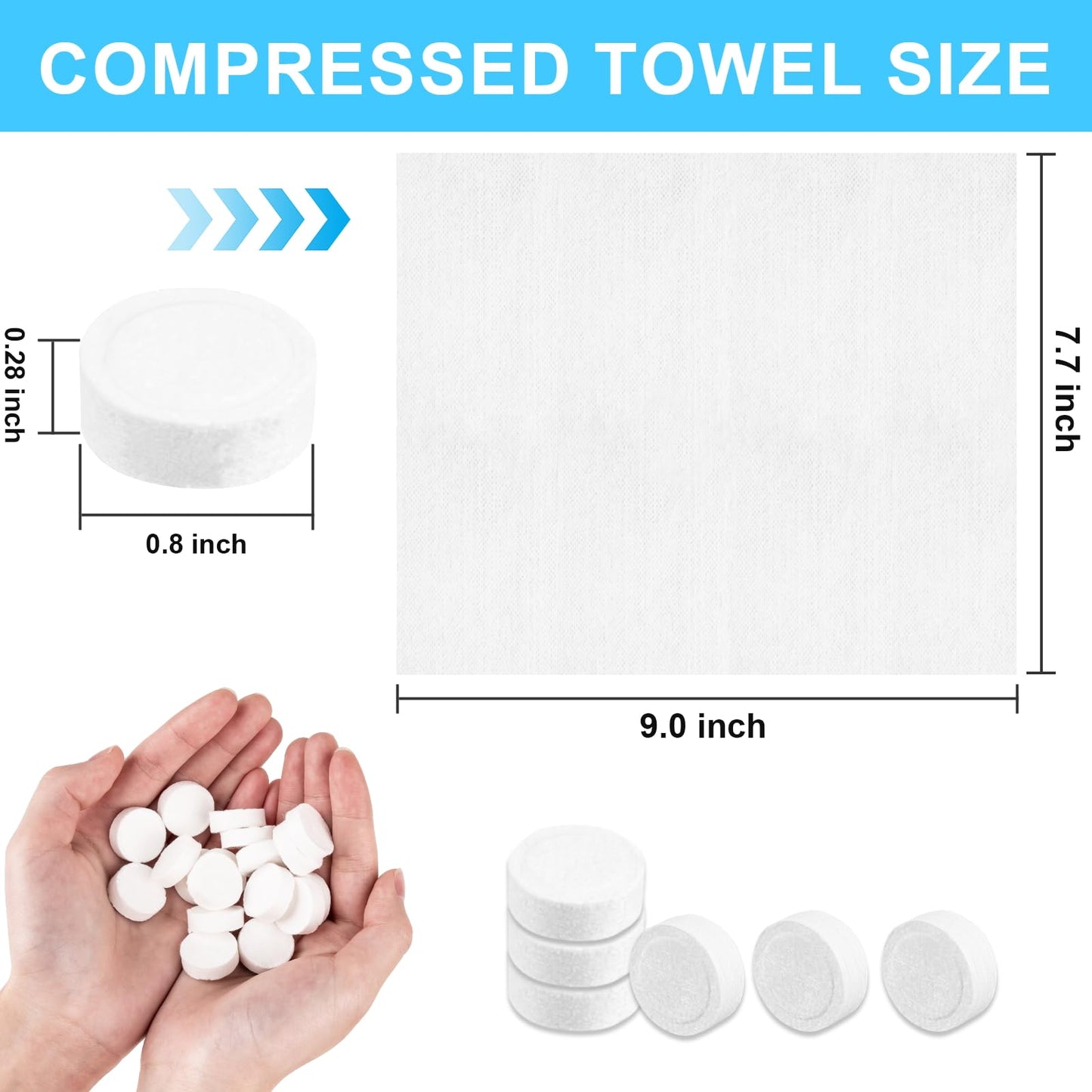 220 Pcs Compressed Towels for Face, Mini Portable Compressed Towel Tablets, Disposable Washcloths for Travel, Compress Towels Camping Toilet Paper Hand Facial Coin Tissue