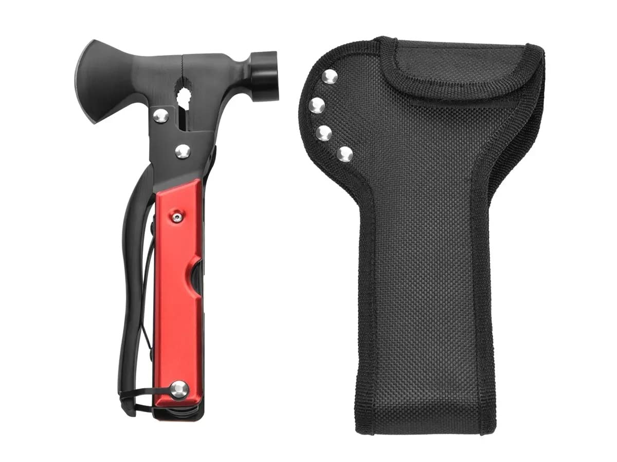Monoprice 14-in-1 Tool Multi Functional Hammer Axe 18CM with Fabric Bag, Camping Accessories, Gift for Him, Men, Dad, Boyfriend - Pure Outdoor Collection