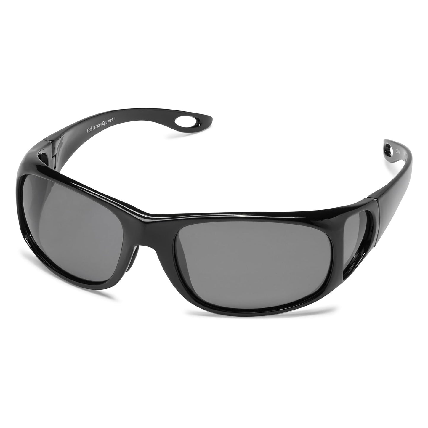 Fisherman Eyewear Men's Grander Polarized Oval Sunglasses, Black, 37mm,58mm,140mm