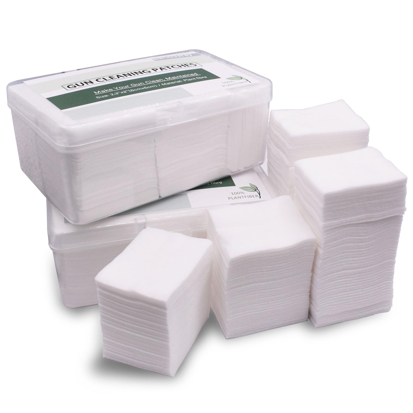 3000 Pieces Gun Cleaning Patches with Storage Case Highly Absorbent Lint Free Gun Wipes 2" Square Gun Patches for Pistol Rifle Firearms Fit for .22-.45 Cal Firearms (3000)