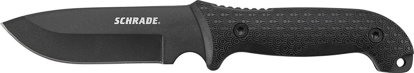 Schrade SCHF51 Frontier 10.9in Steel Full Tang Fixed Blade Knife with 5.1in Drop Point Blade and TPE Handle for Outdoor Survival, Camping and EDC