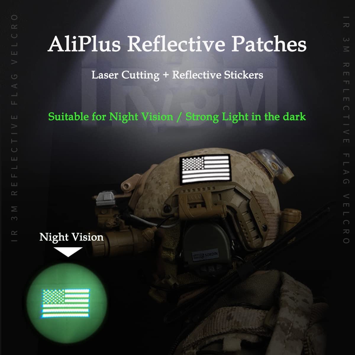 2 PCS AliPlus Night Vision Skull Patches IR Infrared Reflective Patch Laser Cut Patch Tactical Military Morale Patch Hook and Loop