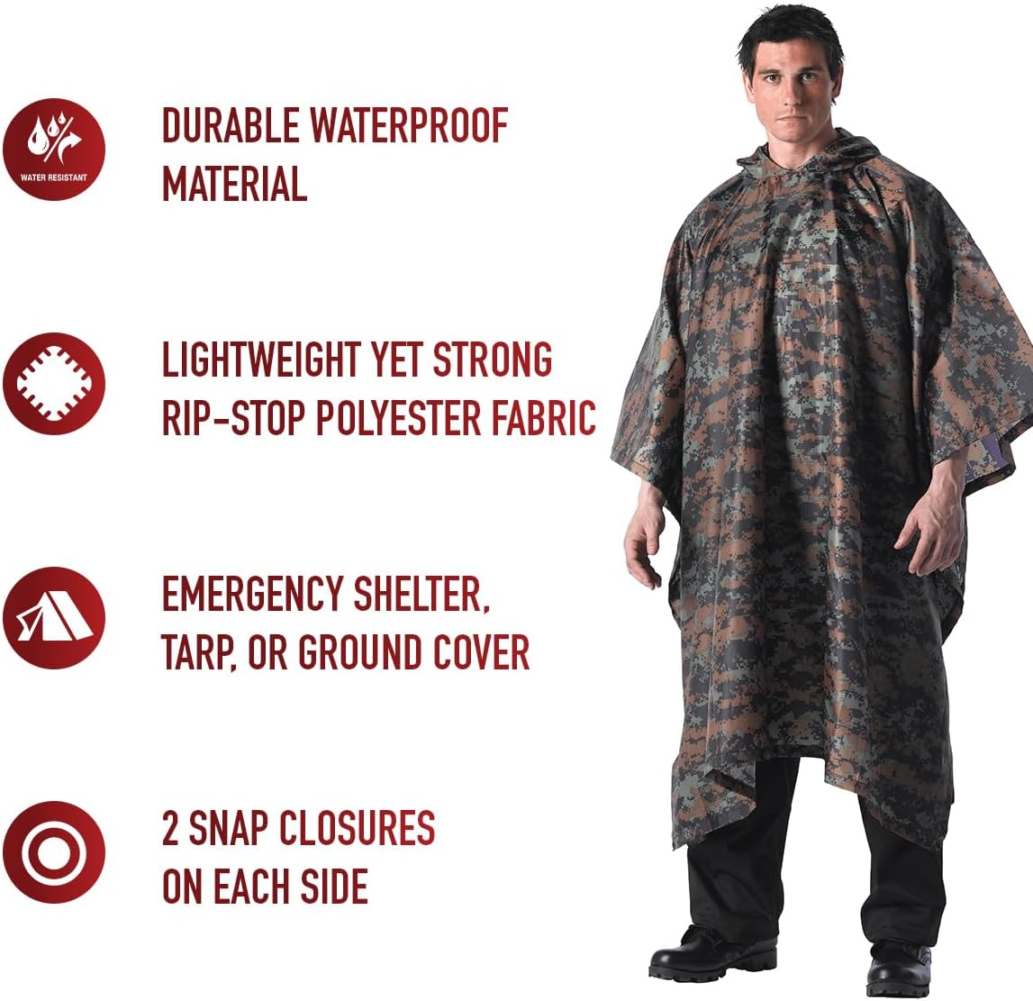 Rothco G.I. Type Military Rip-Stop Poncho