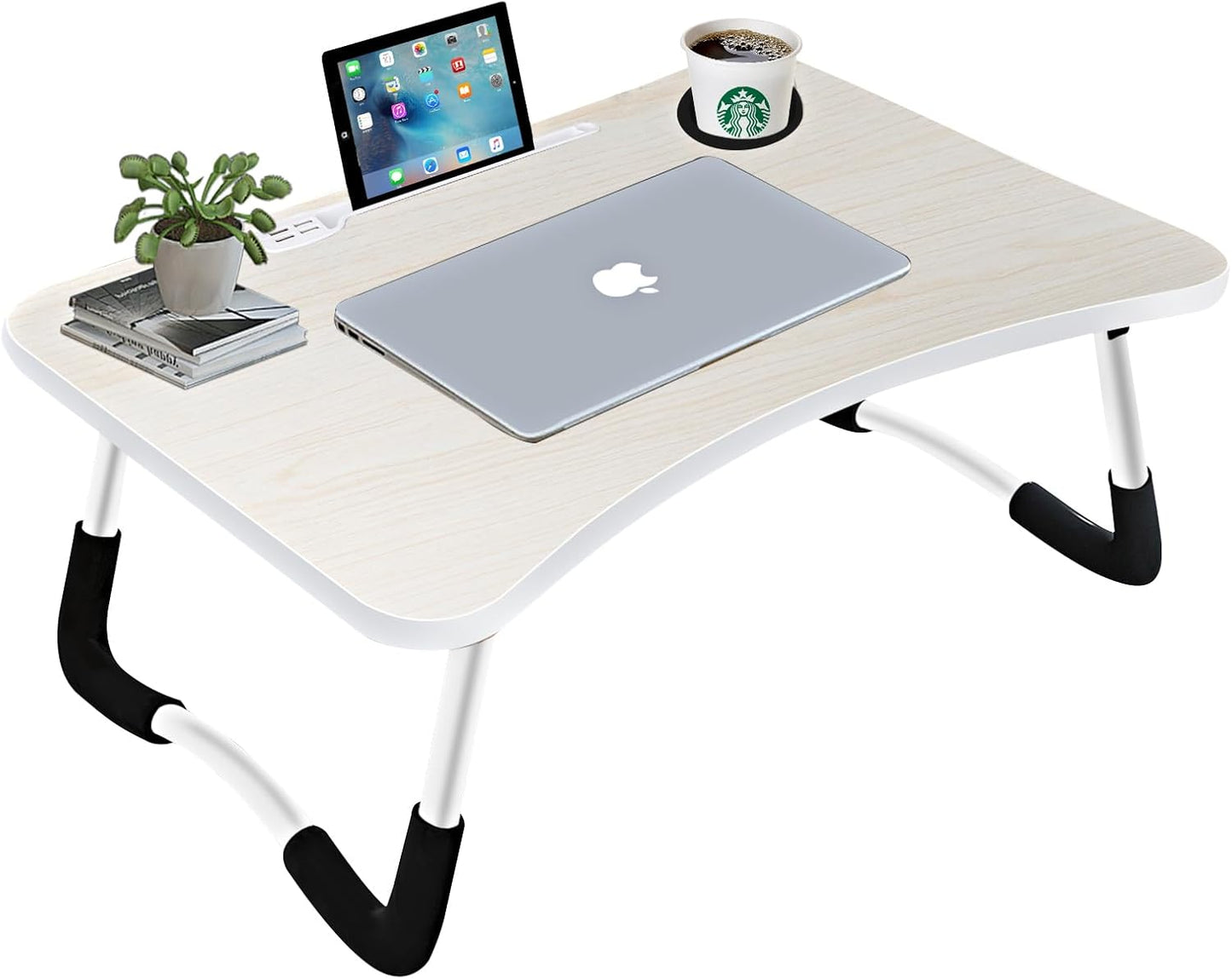 Laptop Bed Desk,Portable Foldable Laptop Lap Desk Tray Table with USB Charge Port/Cup Holder/Storage Drawer,for Bed/Couch/Sofa Working, Reading