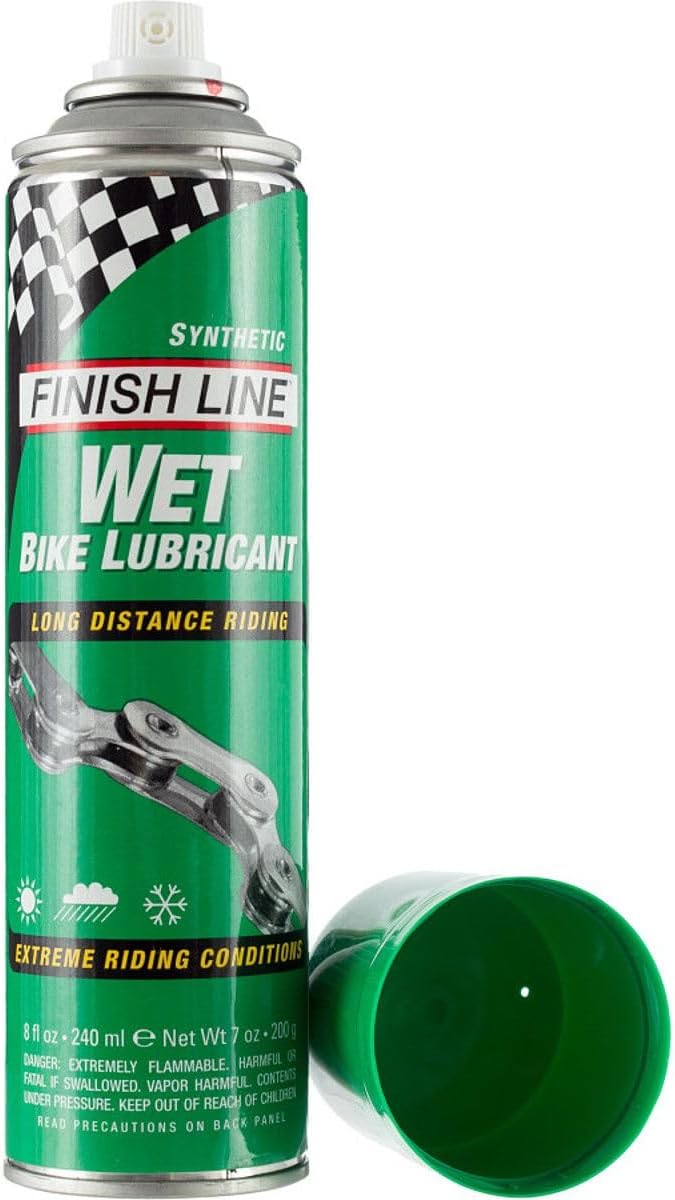 Finish Line WET Bicycle Chain Lube, 4-Ounce Drip Squeeze Bottle