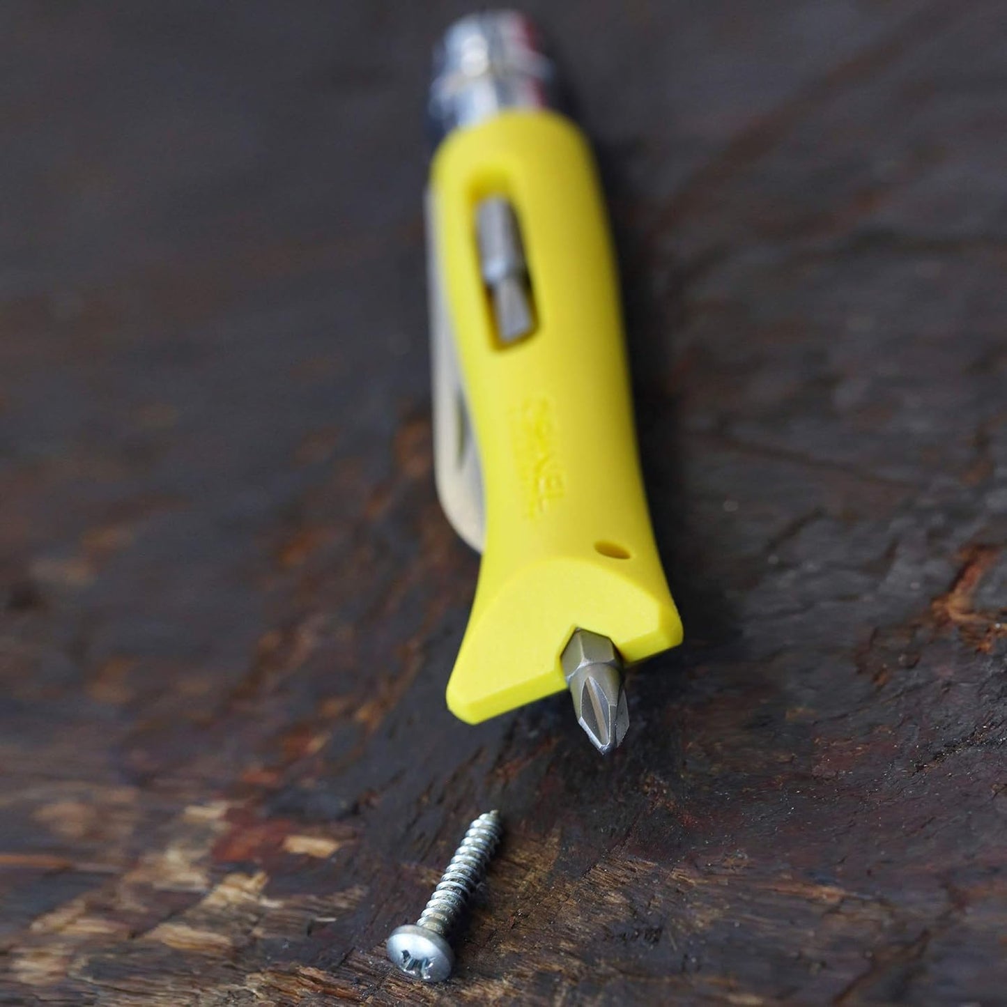 Opinel No.09 DIY - Stainless Steel Folding Pocket Knife and Multi-Tool, Wire Stripper, Screwdriver, Made in France