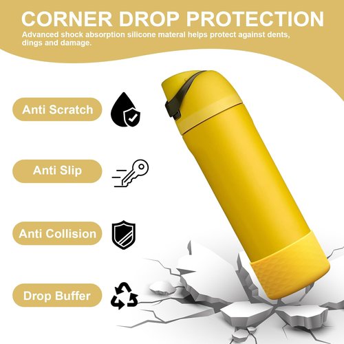 2 PCS Silicone Water Bottle Boot for Owala, Anti-Slip Protective Sleeve for FreeSip/Twist/Flip, Watter Bottle Accessories, Bottom Bumper Cover, Dishwasher safe, BPA Free (Wave)