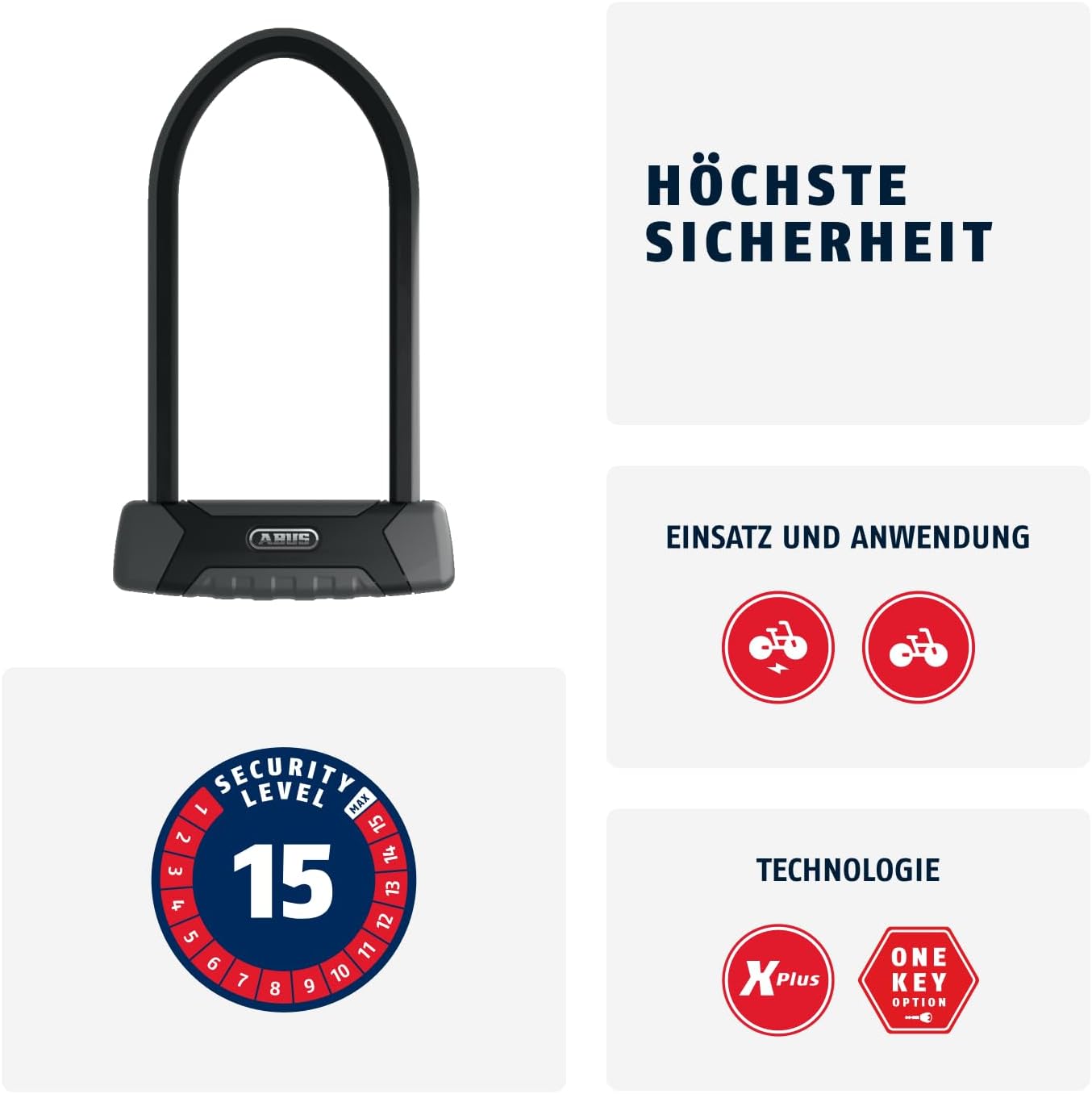ABUS Granit X-Plus 540 540/160 HB230, 9" + USH, Bike U-Lock, Black
