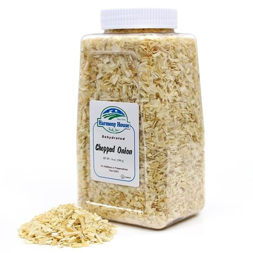 Harmony House Foods, Dried Onions, Chopped, 16 Ounce Quart Size Jar