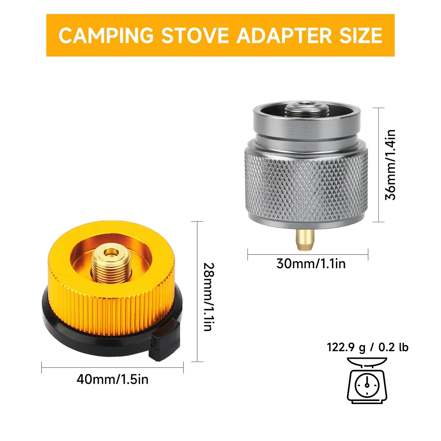 SAN LIKE 2pcs Camping Stove Adapter Butane Canister Adapter EN417 Lindal Valve Canister Shifter Propane Adapter Isobutane Fuel Canister with Exhaust Air Pressure Button
