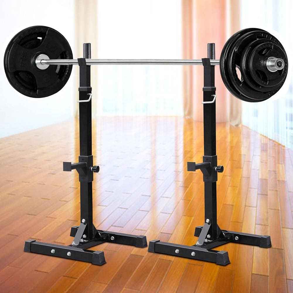 Adjustable Squat Rack for Home Gym - 44-70 Inch Solid Steel Barbell Stands