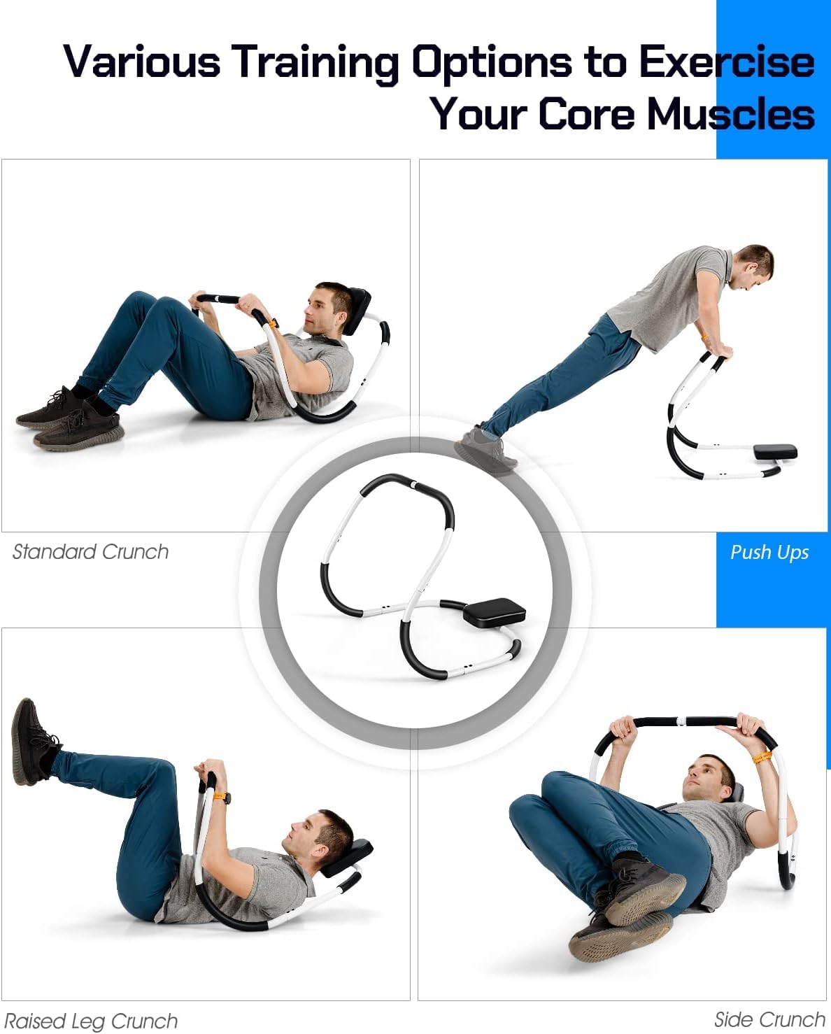 SPORFIT Ab Machine Exercise Equipment, Portable Sit up Machine for Core Strength, Study Ab Crunch Machine, Ab Roller for Abdominal Workout Exerciser & Trainer