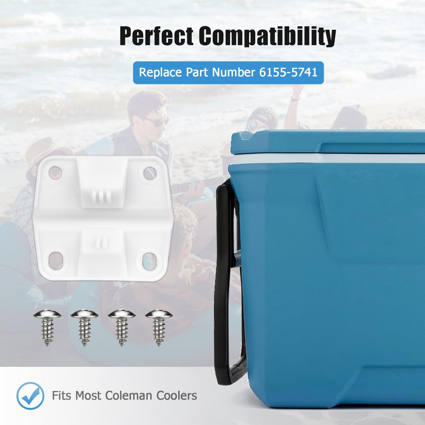 Ancable Cooler Hinges - Upgraded 6-Pack Replacement Plastic Hinges with 24Pcs Screws for Coleman Coolers