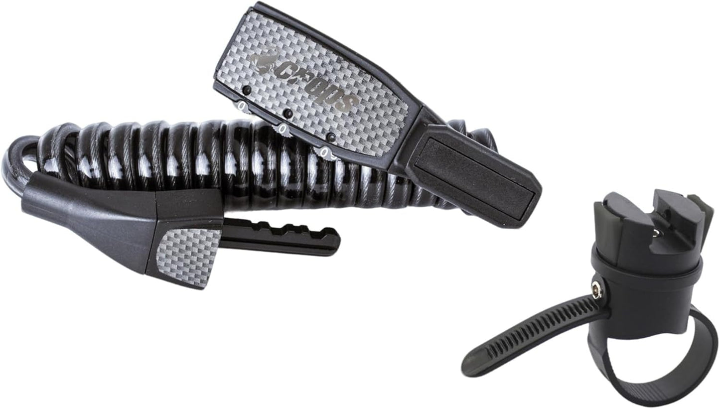 K3-BIRO Bike Lock Cable with 4mm Double Wire 4ft Black, Anti-Theft 3-Digit Resettable Combination Cable Lock with Under-Saddle Mounting Bracket